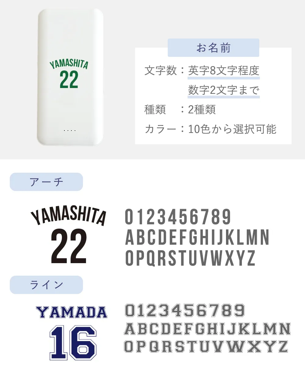 C.背番号タイプ　レイアウト　2種類
