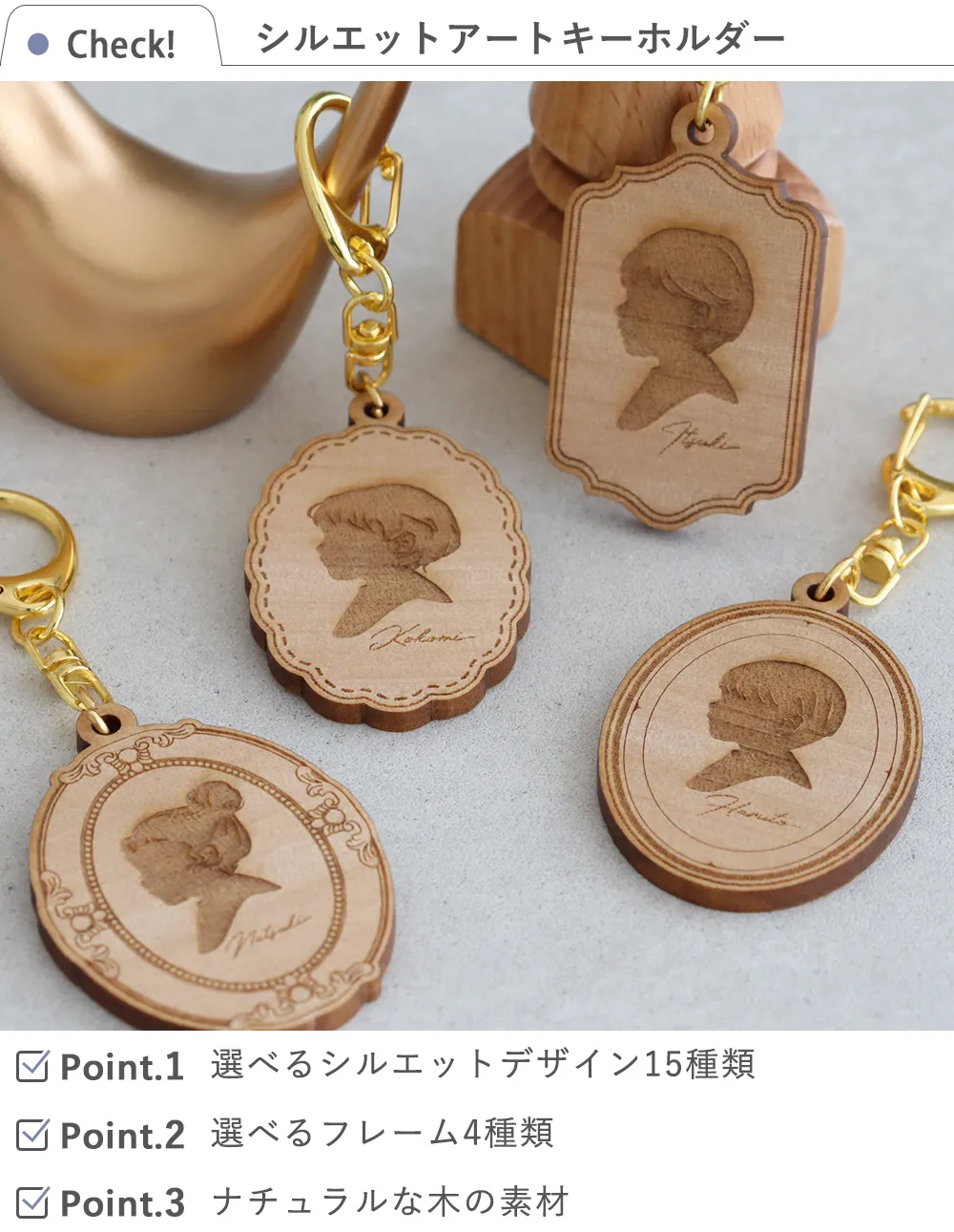 シルエットアートキーホルダー チェック項目