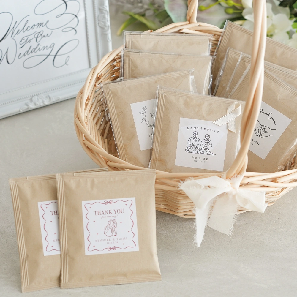 結婚式 プチギフト】新郎新婦お名前入りドリップコーヒー2個セット