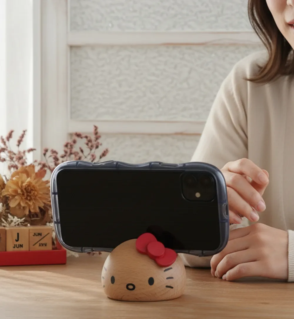 サンリオ 木製スマホスタンド ハローキティ マイメロディ クロミ