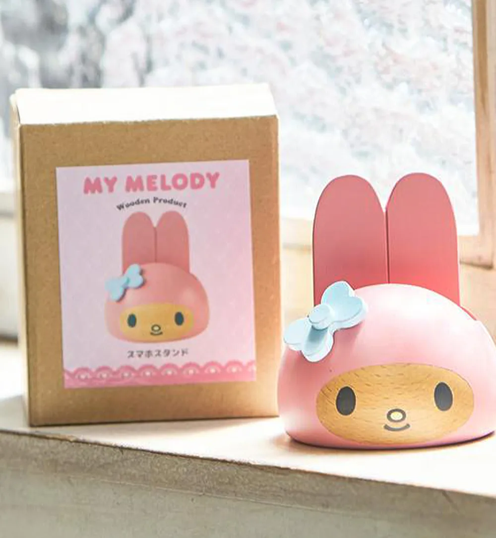 サンリオ 木製スマホスタンド ハローキティ マイメロディ クロミ