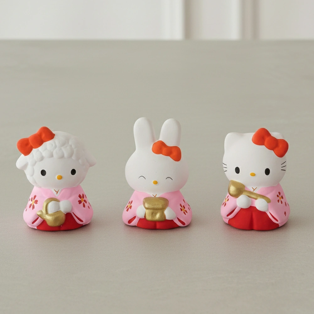 初節句 ひなまつり 雛人形】ハローキティとひなまつり 日本製 五人飾り