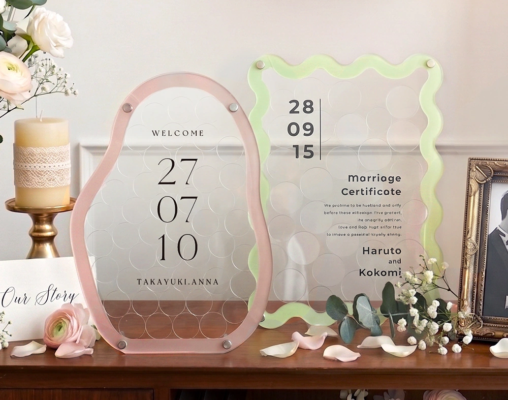 【結婚証明書】アクリルウェディングドロップス Wavy Kunette
