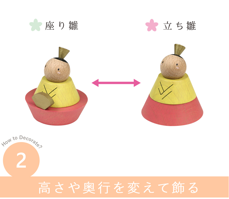 人形のかたちを変えて飾る
