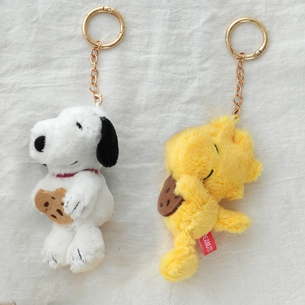 【単品ぬいぐるみ】スヌーピー ふわくた カラビナ ぬいぐるみ クッキー