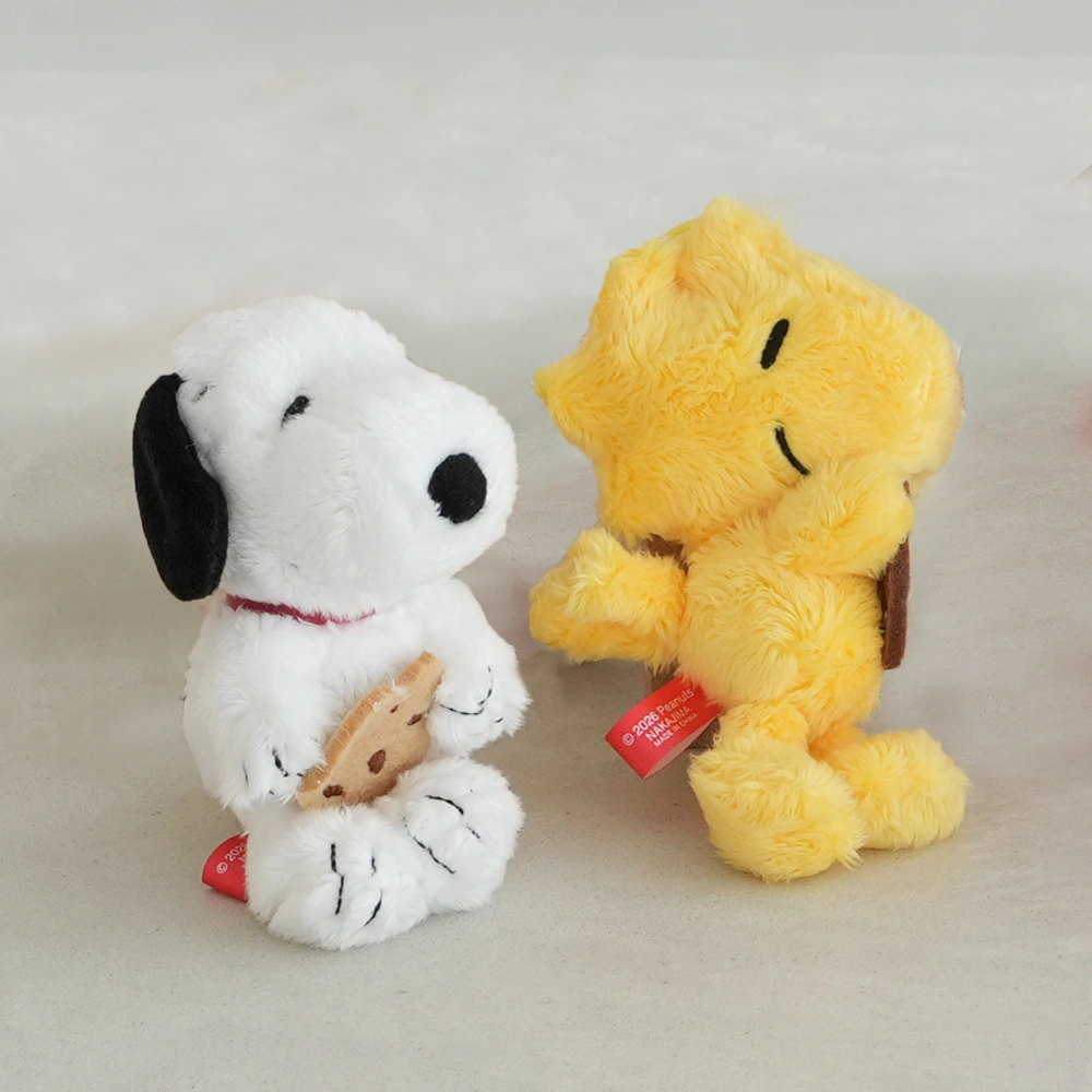 【単品ぬいぐるみ】スヌーピー ふわくた カラビナ ぬいぐるみ クッキー