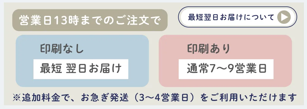 お急ぎ発送（3～4営業日）　上部バナー