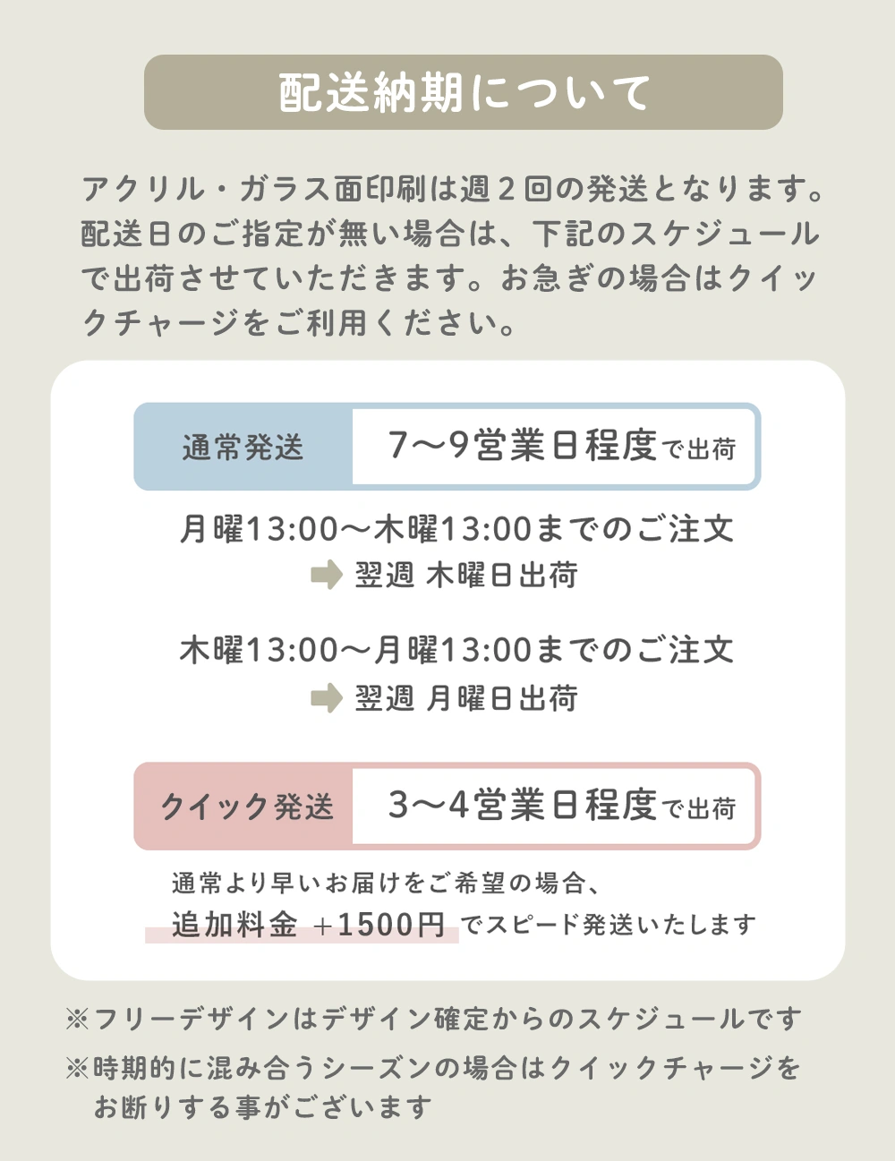 クイック納品について
