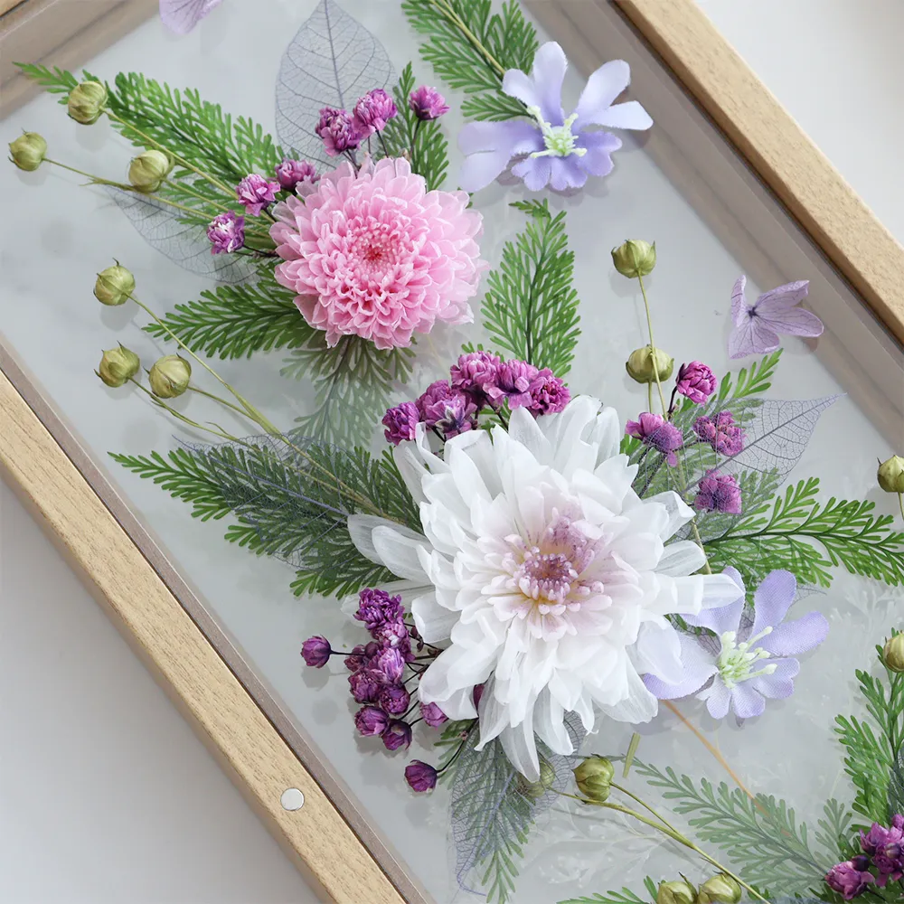 プリザーブドフラワー 仏花 お供え花 花窓（紫桜 しお）M