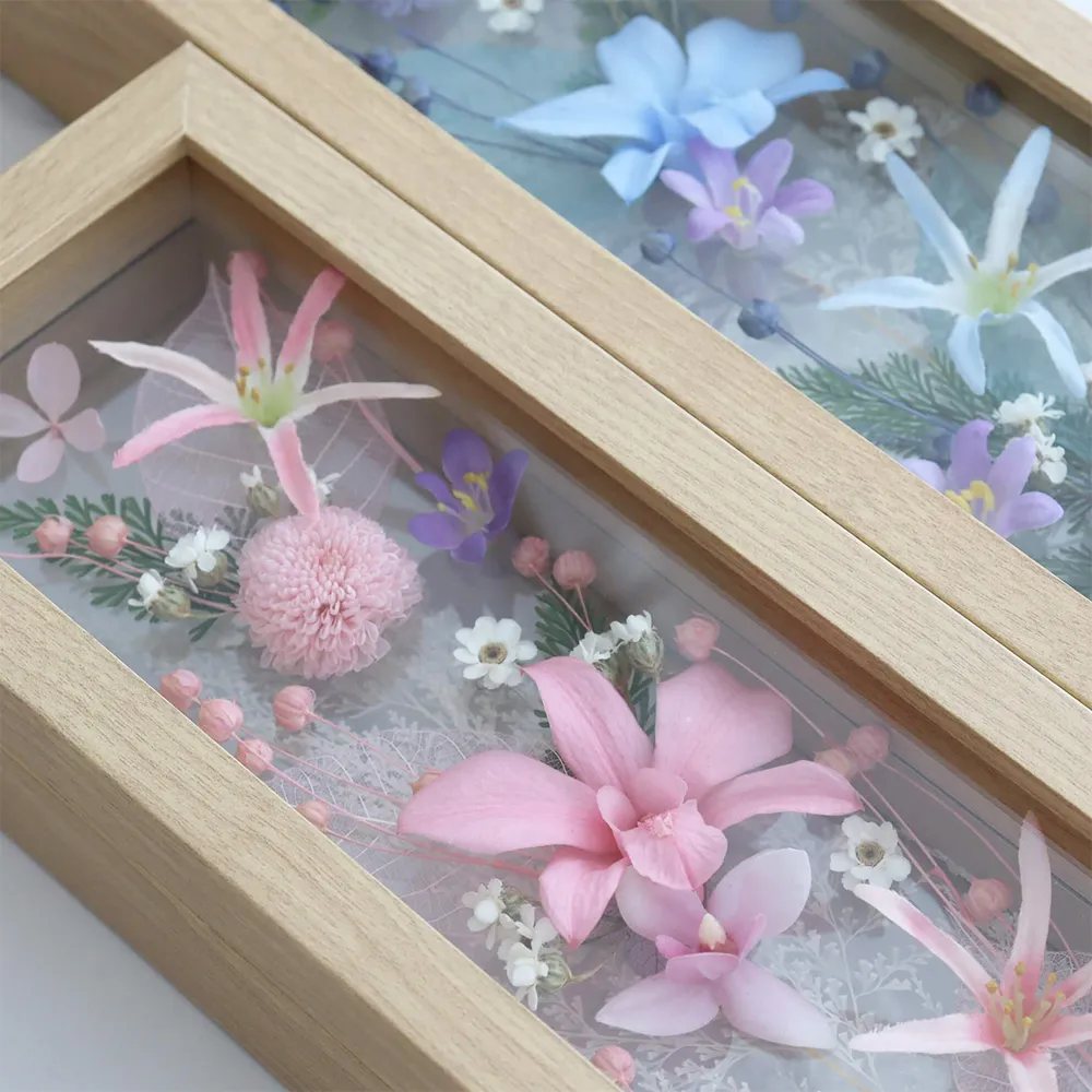 プリザーブドフラワー 仏花 お供え花 花窓（優雅ゆうが・紫水しすい）S