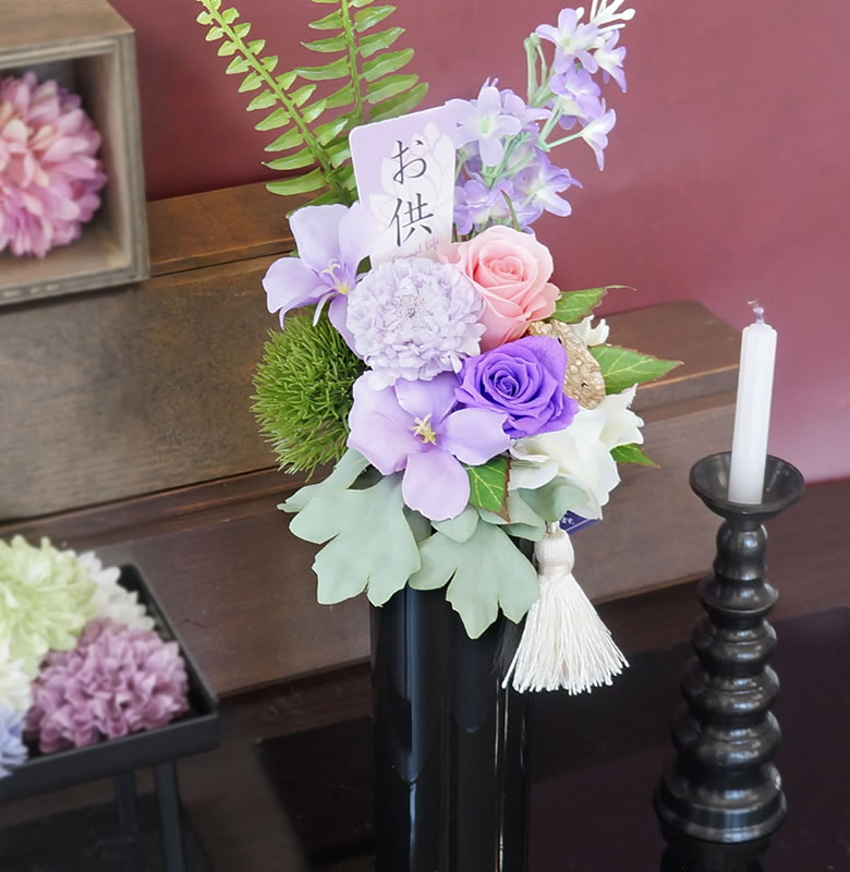 プリザーブドフラワー(仏花) 紫聖花 (しきか)