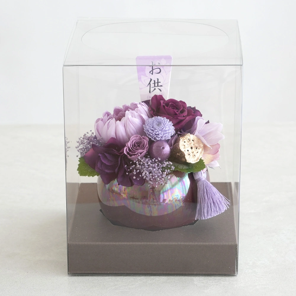 プリザーブドフラワー 仏花 お供え花 帆華（ほのか）花器付