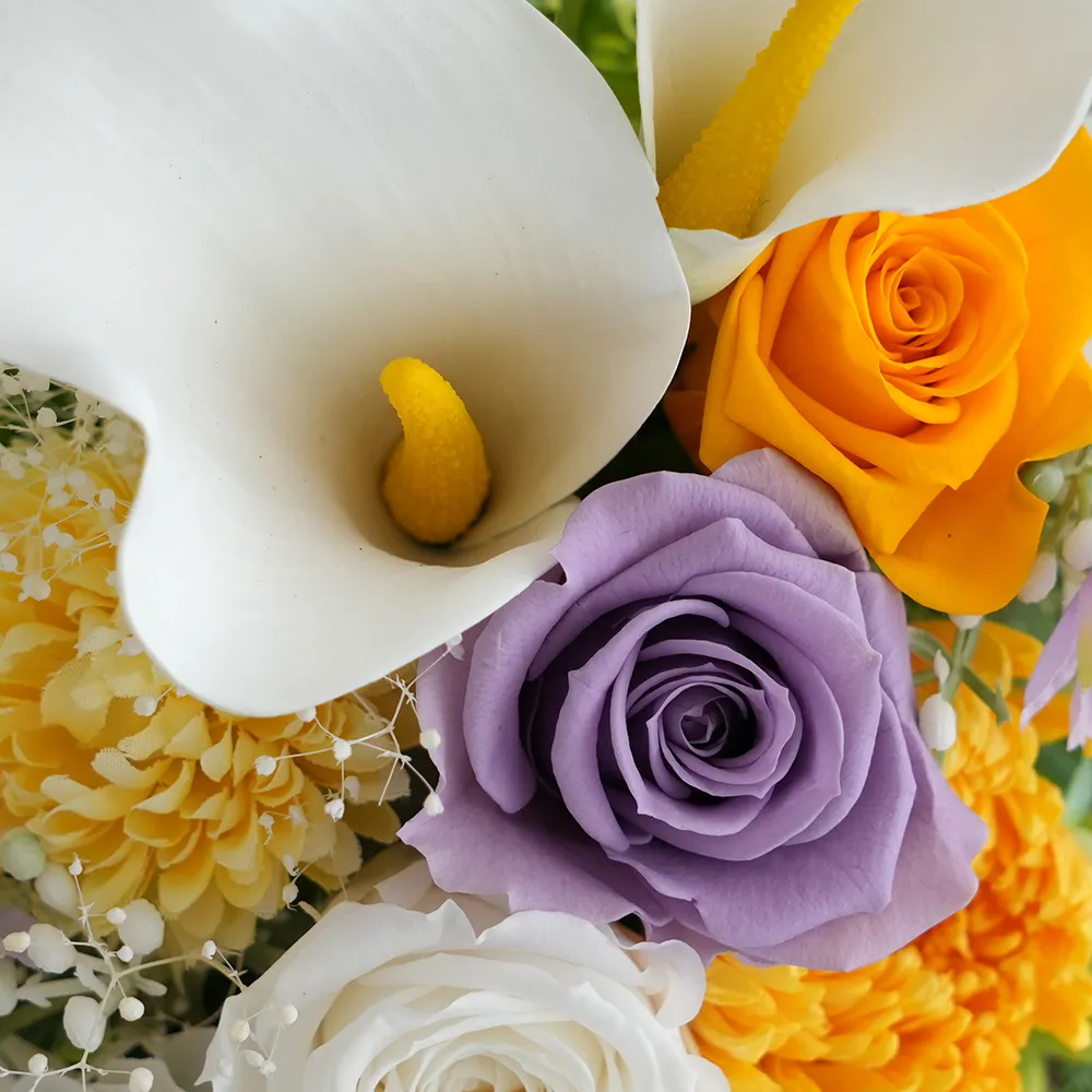 プリザーブドフラワー 仏花 お供え花 風月(ふうげつ)　花器付