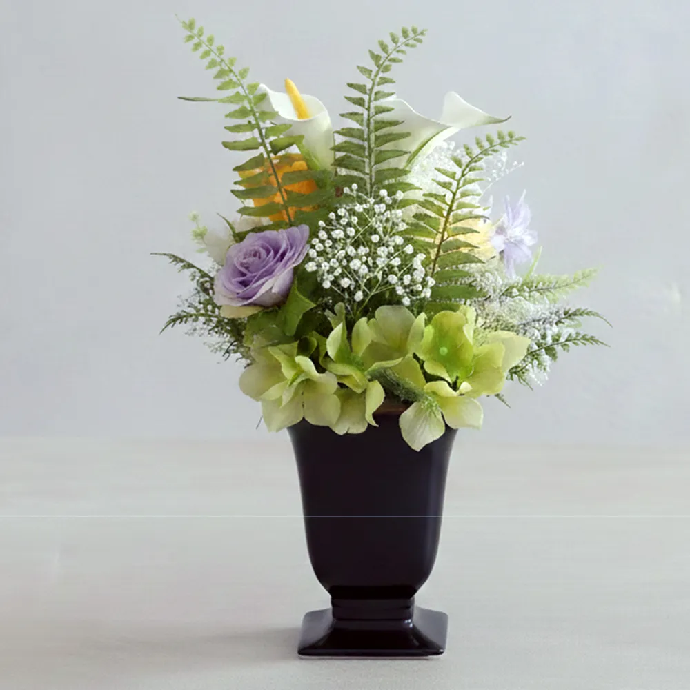 プリザーブドフラワー 仏花 お供え花 風月(ふうげつ)　花器付