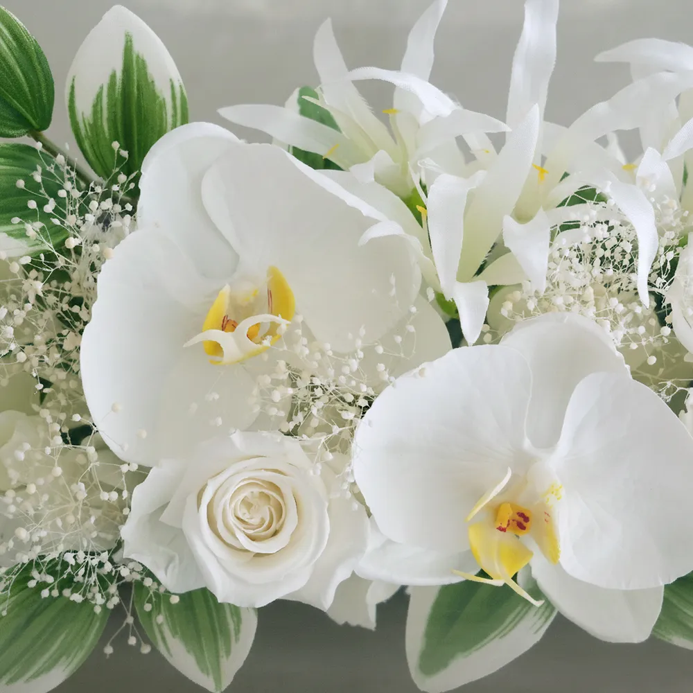 プリザーブドフラワー 仏花 お供え花 風月(ふうげつ)　花器付