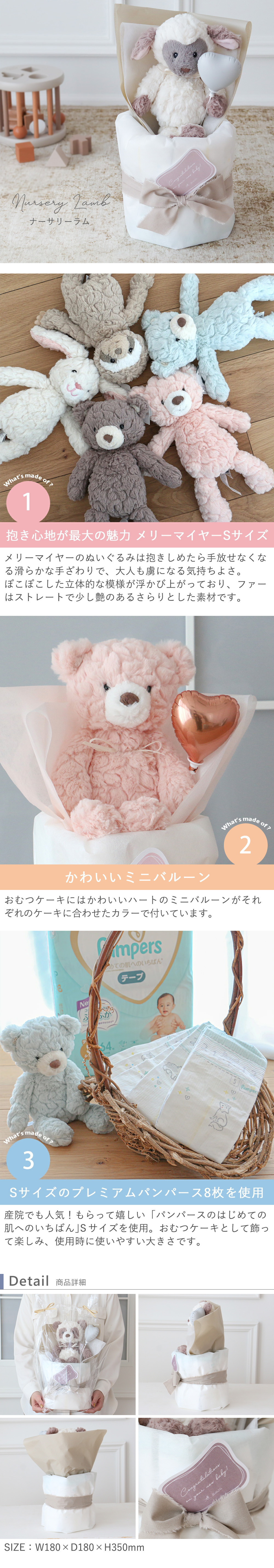 メリーマイヤーおむつケーキ　ナーサリーラム