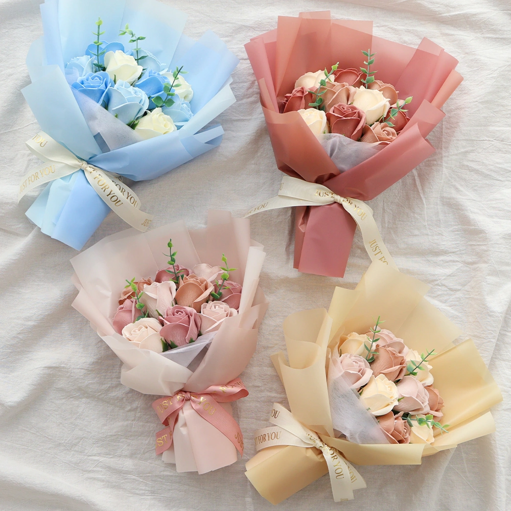 結婚式 電報 ギフト】祝電付き ソープフラワー クリアバッグブーケ