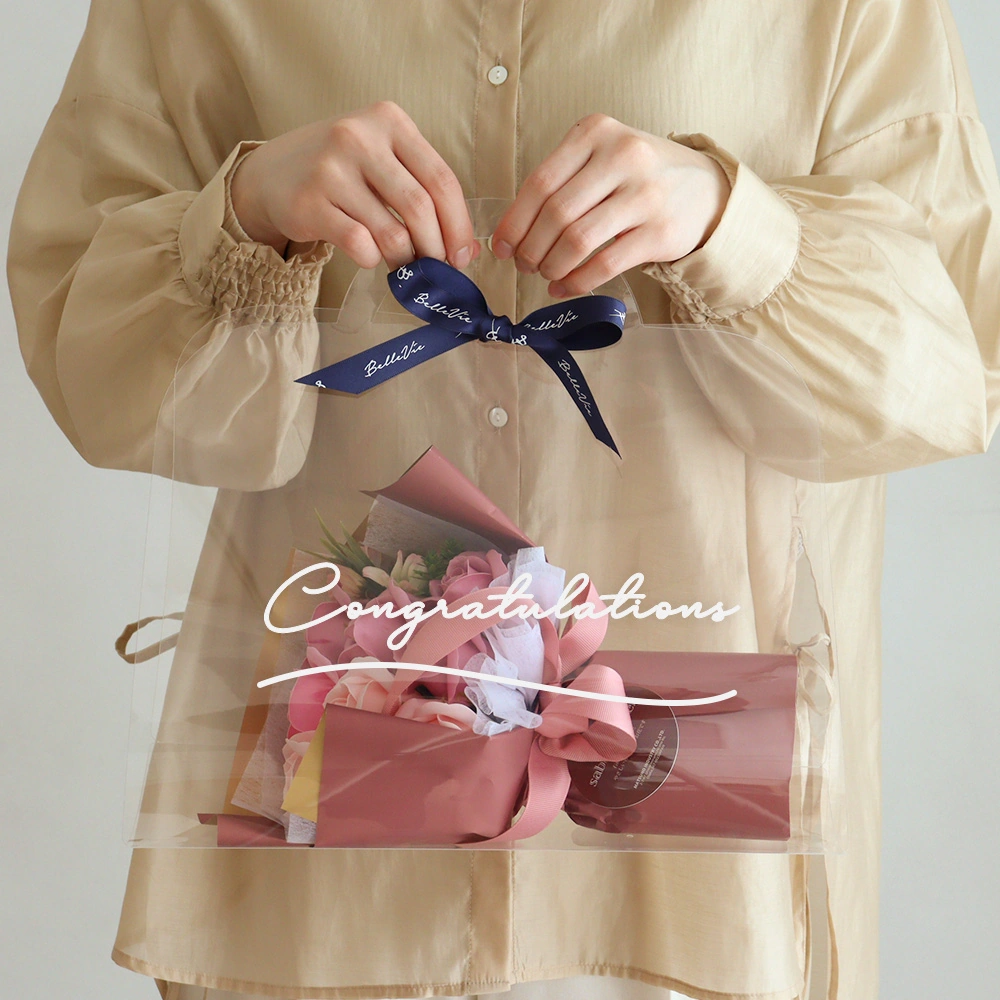 結婚式 電報 ギフト】ソープフラワー クリアバッグブーケキュート