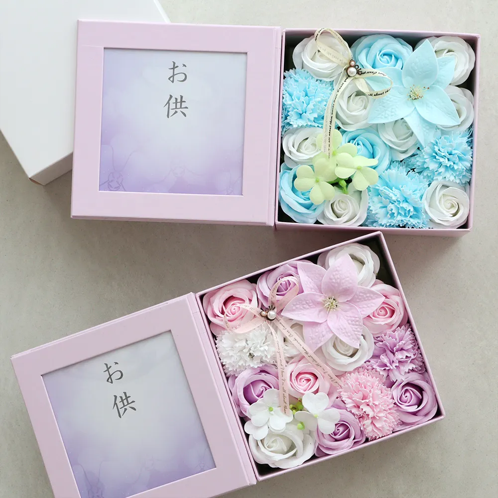 ソープフラワー ペット仏花 お供えボックス(やすらぎ・あおぞら)