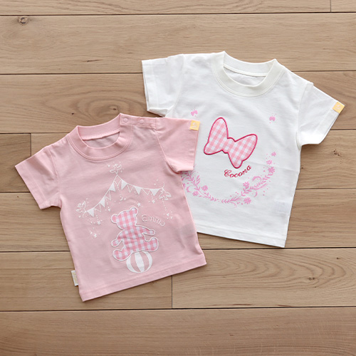 プリティパッチTシャツ Pink Checked