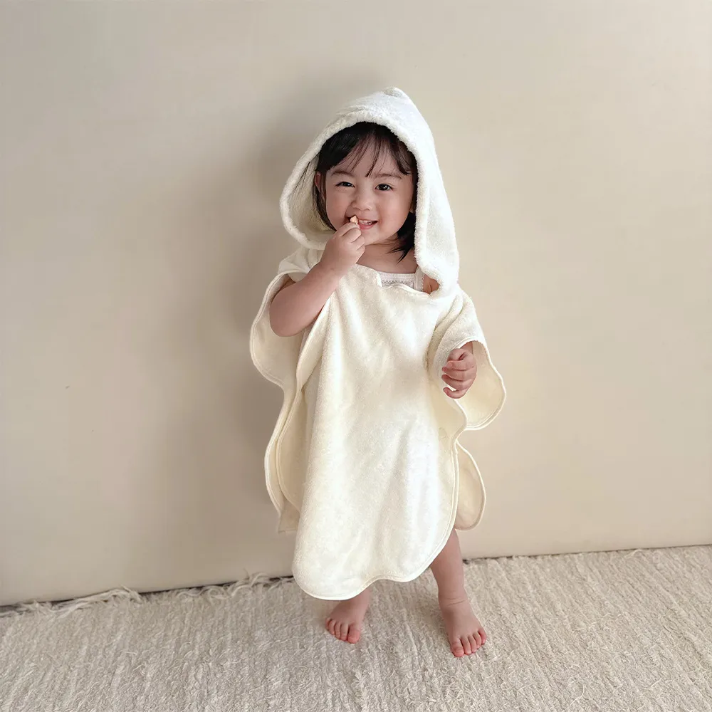 【ベルビーアンファン】Nuage オーガニックコットン MokuMoku フード付きタオル３点セット