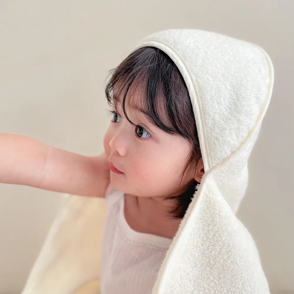 【ベルビーアンファン】Nuage オーガニックコットン MokuMoku フード付きタオル４点セット